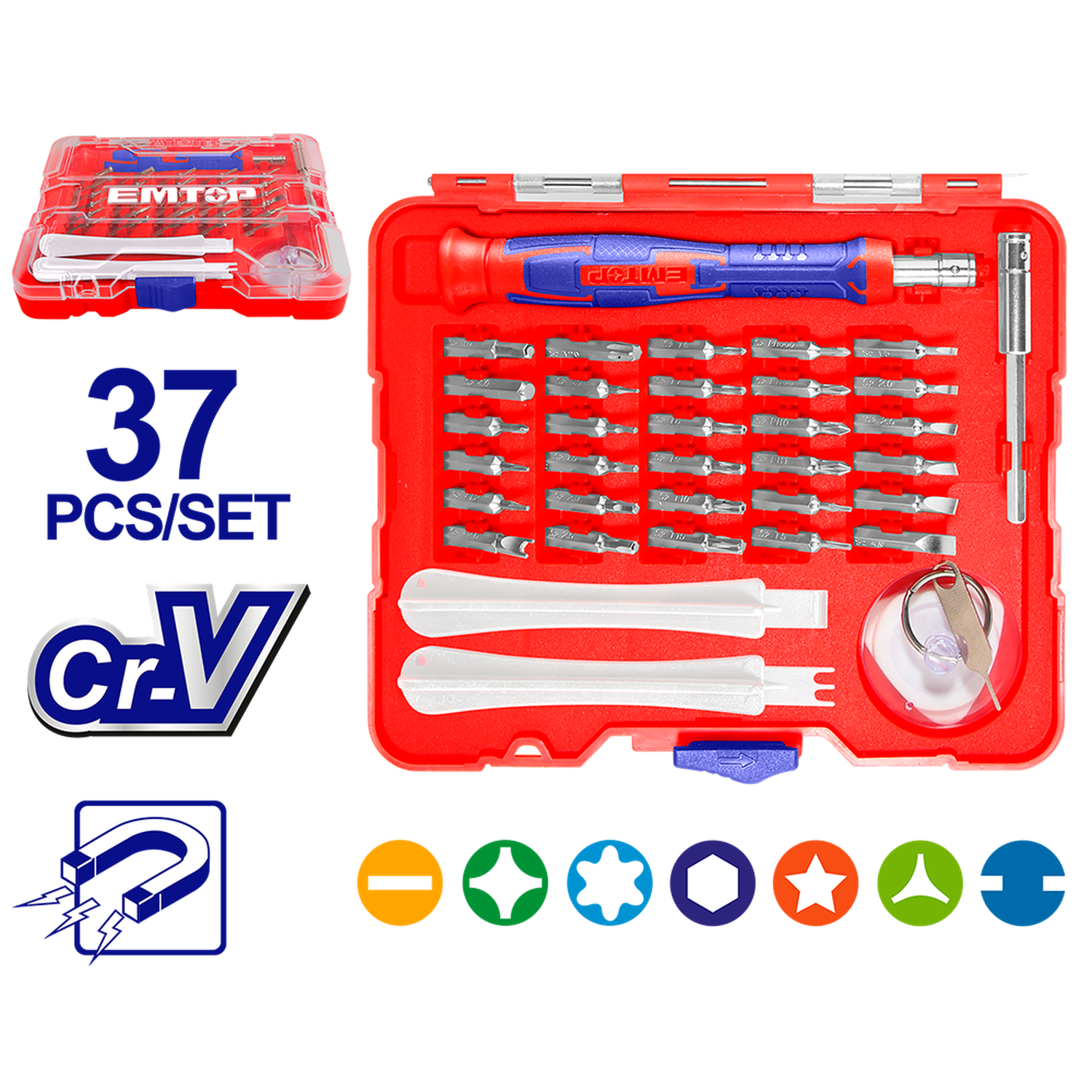 Juego de destornilladores de precisión de 37 piezas de Cr-V