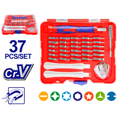 Juego de destornilladores de precisión de 37 piezas de Cr-V