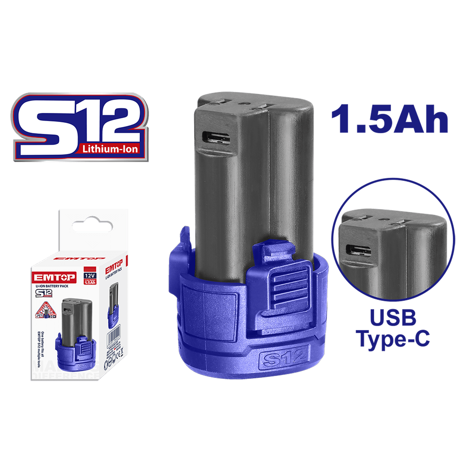 Batería de litio 12v de 1.5Ah - EMTOP MEXICO