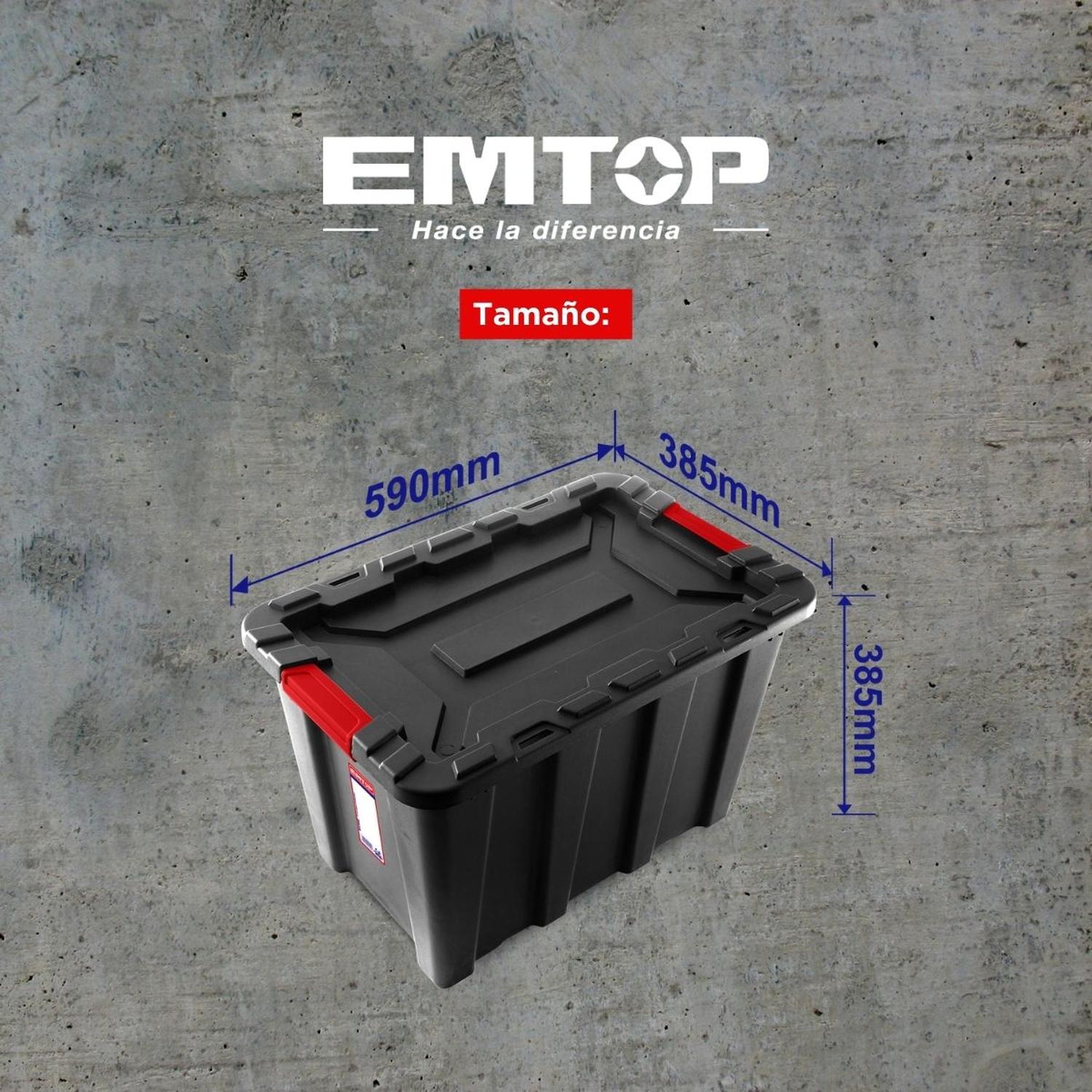 Caja organizadora de plástico 23&quot; 55 L - EMTOP MEXICO