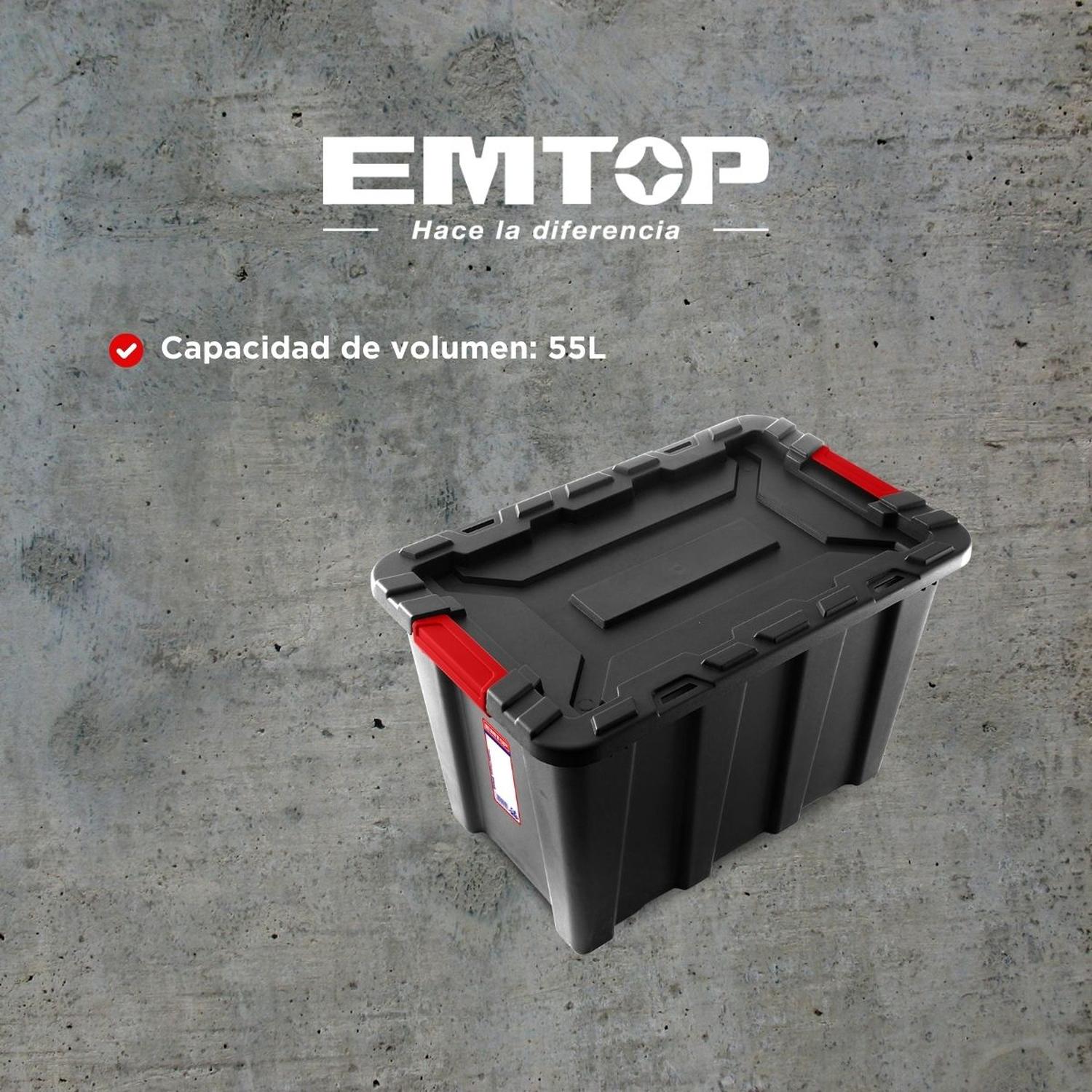 Caja organizadora de plástico 23&quot; 55 L - EMTOP MEXICO