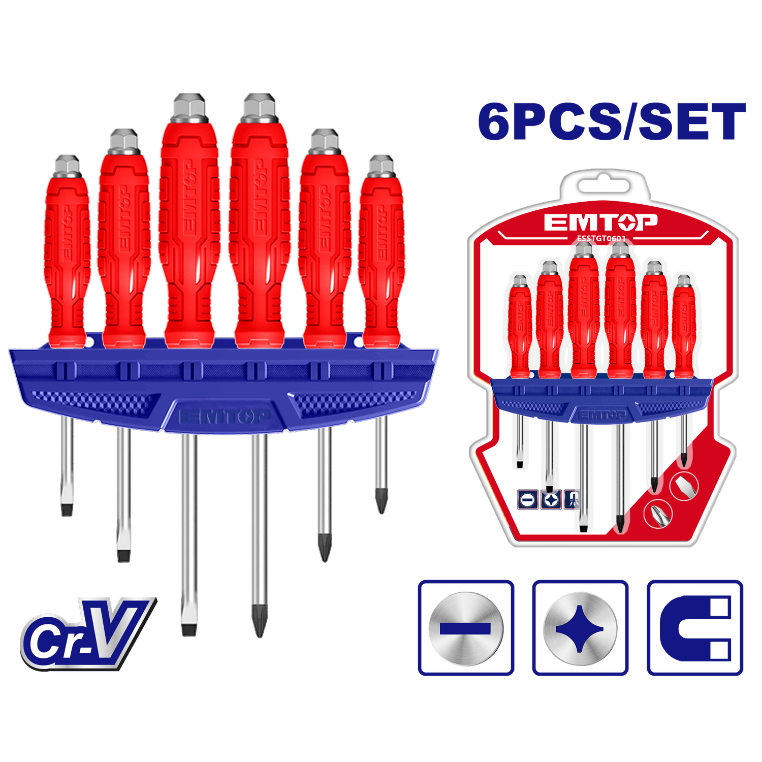 Juego de 6 destornilladores - EMTOP MEXICO