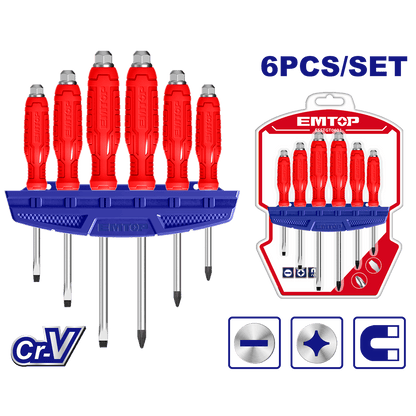 Juego de 6 destornilladores - EMTOP MEXICO