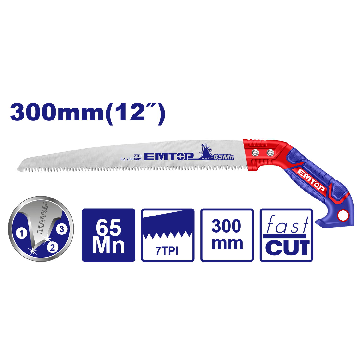 Serrucho de poda de 12" (300 mm) - EMTOP MEXICO